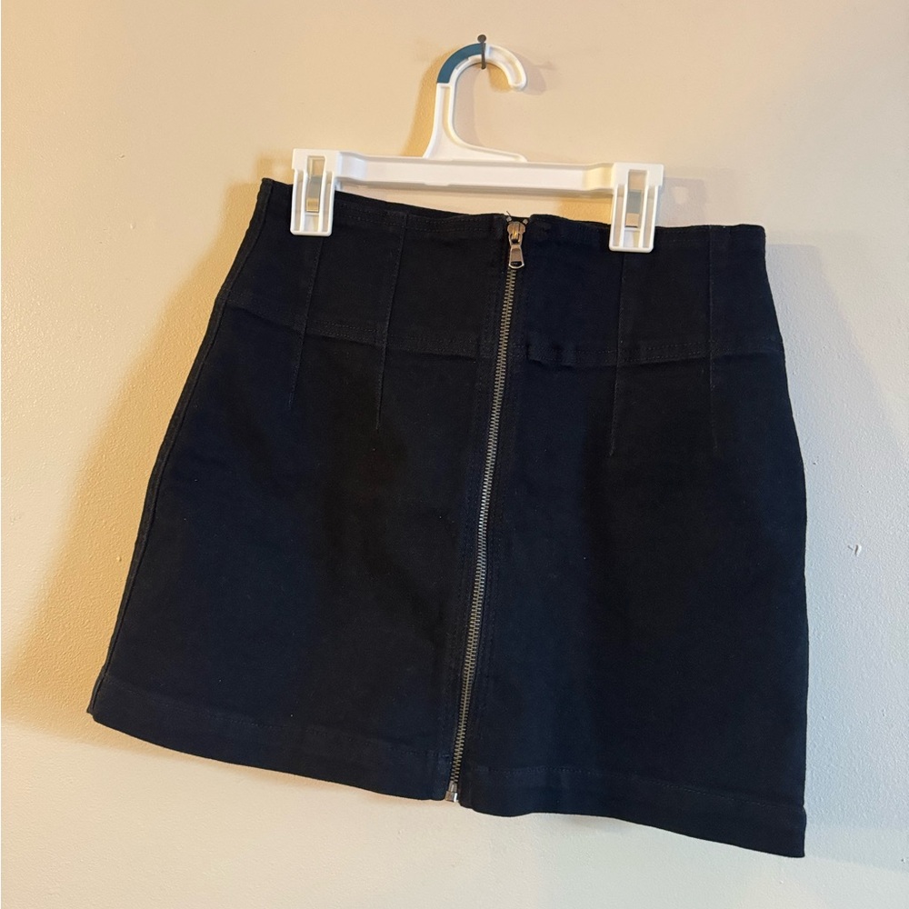 We The Free Black Pencil Skirt with Front Zipper